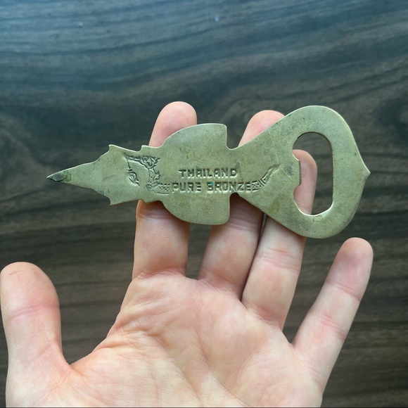 VINTAGE Pure Bronze Thai Bottle Opener VINTAGE - Picture 2 of 3